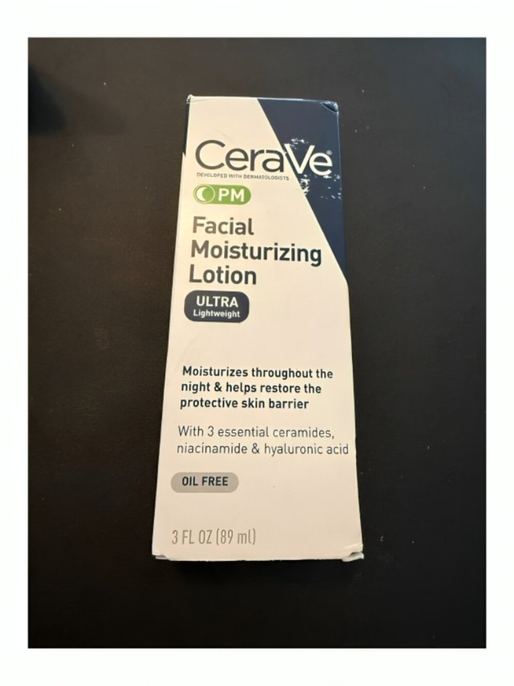 CeraVe PM Facial Moisturizing Lotion 3 fl oz / 89mL | Ultra Lightweight Oil-Free